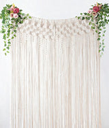 Mkono Macrame Curtain Boho Doorway Window Decoration Light Through Curtains Decor Handwoven Wall Hanging Art for Home Door Bedroom Wedding Backdrop Arch, Closet Room Divider, 29" W x 80" L Mkono