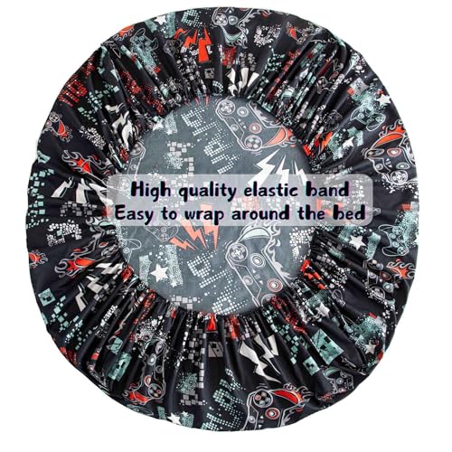 SDY 4PCS Gaming Bed Sheet Full,Super Cute Soft Game Console Bedding Sheet Sets for Boys, Girls, Kids and Toddler, Bed in a Bag with 1 Fitted Sheet+ 1 Top Flat Sheet + 2 Pillowcases SDY