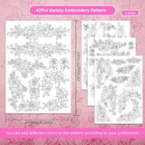 BENECREAT 4 Sheets Roses Sewing Embroidery Stabilizers, 42pcs Flowers Embroidery Paper with Pre-Printed Water Soluble Stabilizer for Embroidery Hand Sewing Lover Beginners