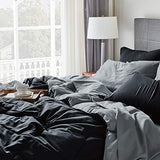 Bedsure Twin Comforter Set - 5 Pieces Reversible Black Bedding, Twin Size Bed Set for All Seasons, Bed in a Bag with Down Alternative Comforter, Sheets, Pillowcase & Sham Bedsure