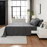 Sanqitara 6 - Piece Bed Sheet Set, 4 Pillowcases + 1 Flat Sheet + 1 Fitted Sheet, Soft & Breathable Bedding for Twin/Full/Queen/King/Cal King (Light Grey, Twin) Sanqitara