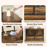 COZPAW 52 Inch Dog Crate Furniture, Extra Large Dog Kennel Indoor for XLarge Breed, Heavy Duty Dog Cage with Double Elegant Arched Doors, Decorate as TV Stand & End Table-Retro Brown COZPAW