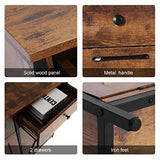 UEV Double Barn Door Style Trash Cabinet, Double Tilt Out Trash Cabinet with Solid Hideaway Drawer,Rustic Kitchen Trash Cabinet,Free Standing Wooden Kitchen Recycling Cabinet Trash Can Holder UEV