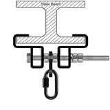 SELEWARE Heavy Duty Steel Beam Clamp, Heavy Bag Mount, Punching Bag Hanger Heavy Duty Holder for Boxing, Muay Thai and MMA Training (with Carabiner) SELEWARE