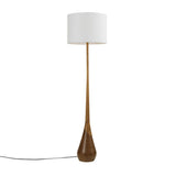 Globe Electric Novogratz x 67225 65" Floor Lamp, 2-Tone Wood Toned Base, White Fabric Shade, Socket Rotary Switch, Living Room Décor, Reading Light, Home Essentials, Bedroom, Office Accessories Globe Electric