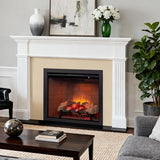 Unineo Electric Fireplace Insert w/Top Light, 12×12×12 Flame Color Option with Fire Crackling Sound, 36″W×27″H, 750W/1500W Eco Heater, Remote & Button Control, Black Unineo