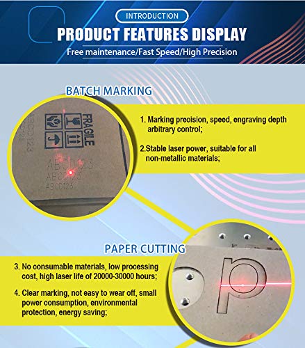 CO2 Galvo Laser Engraver Laser Marking Machine Laser Marker 30W, 140×140mm Lens with D80 Rotary Axis SFX