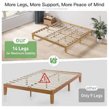 COLAMY 12 Inch King Size Platform Bed Frame，Sturdy Wood Bed Frame with Wood Slat Support, No Box Spring Needed, Easy Assembly(Rustic Pine) COLAMY