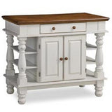 BOWERY HILL Traditional Wood Kitchen Island in Off White/Oak BOWERY HILL