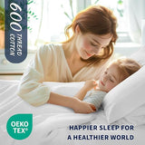 Shilucheng 100% Cotton King Size Sheets Set - 600 Thread Count，Luxury Egyptian Cotton Bed Sheets，5-Star Hotel Quality Sheets, Breathable & Cooling, 16 Inch Deep Pocket - 4 Piece (White, King)