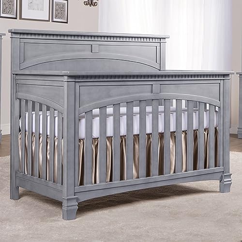 Evolur Santa Fe 5-in-1 Convertible Crib, Storm Grey - WoodArtSupply