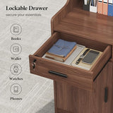 Reception Desk with Counter, Front Desk with Storage Cabinet and Drawer, 47 inch Modern Retail Counter with Cable Grommet for Checkout, Barber, Beauty Salon, Home Office ANGRYWIN