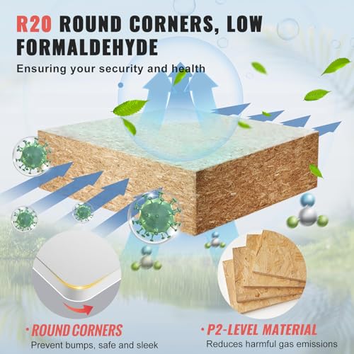 VEVOR Table Top, 60" x 25" x 1", 220.5 lbs Load Capacity, Universal One-Piece Particle Board Desktop for Height Adjustable Electric Standing Desk VEVOR