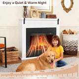 TRONLEE 36" Modern Freestanding Electric Fireplace with Mantel, Minimalist TV Stand Electric Fireplace Mantel for Living Room, Bed Room, White TRONLEE