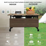 Mobile Conference Table,Modular Meeting Seminar Table,Portable Rolling Conference Training Table with Silent wheels,Folding Flip Top Conference Room Tables for Office,Classroom,Meeting (8pcs, 47.2in) Relgix