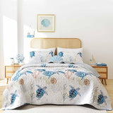 weigelia Coastal Quilt Set Queen Size - Sea Turtle Ocean Print Lightweight Soft Microfiber Summer Comforter with 2 Pillow Cases - Beach Bedding Coverlet Decor for All Seasons, Bedroom & Guest Room weigelia