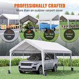 VEVOR Upgraded 10x20 ft Heavy Duty Carport Car Canopy, Car Port Garage Boat Shelter Party Tent with 8 Reinforced Poles and 4 Weight Bags, UV Resistant Waterproof Tarp for SUV, Truck, Boat VEVOR