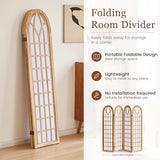 Asnefeli 4 Panel Japanese Room Divider, Shoji Style Partition Divider, Fully Assembled Wooden Privacy Screen for Home Office Bedroom Apartment Decoration, Natual Asnefeli