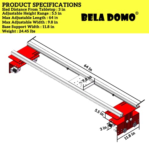 Router Sled,3 Axis Adjustable,Slab Flattening Mill,Slab Jig-Restricted Position,Router Sled for Woodworking BELA DOMO