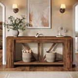 Tribesigns 70.9" Sofa Tables Narrow Long, Rustic Farmhouse Console Table Behind Couch with Storage Shelf, Accent Hallway Foyer Tables for Living Room, Entryway, Entrance, Dark Brwon Tribesigns