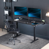 VIVO Electric 60 x 30 inch Standing Desk with Concealed Cable Trays and Full-Size Mouse Pad, Dual Motor Memory Controller Height Adjustment, Black Top Black Frame, DESK-KIT-E2B-P3B VIVO