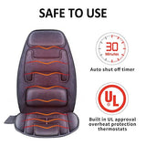 Snailax Massage Seat Cushion with Heat - Extra Memory Foam Support Pad in Neck and Lumbar,10 Vibration Massage Motors, 2 Heat Levels, Back Massager Chair Pad for Back Snailax