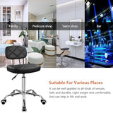 KKTONER Office Chair with Back Office Stool with Wheels Height Adjustable Square stools for Drafting Home Work (Black) KKTONER