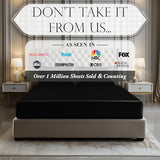 DECOLURE Satin Fitted Sheet Full Size (1 PC) – Luxuriously Smooth & Softer Than Silk Bed Sheets w/ 15 Inch Deep Pocket Hypoallergenic Wrinkle Free, Secure Snug Fit, Elastic Corner Straps (Black) DECOLURE