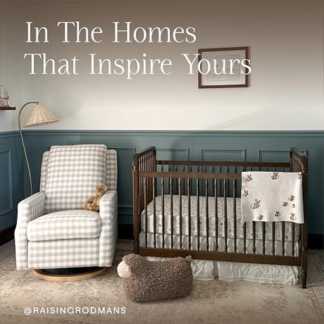 Namesake Liberty 3-in-1 Convertible Spindle Crib with Toddler Bed Conversion Kit in Natural Walnut, Greenguard Gold and FSC® Certified NAMESAKE