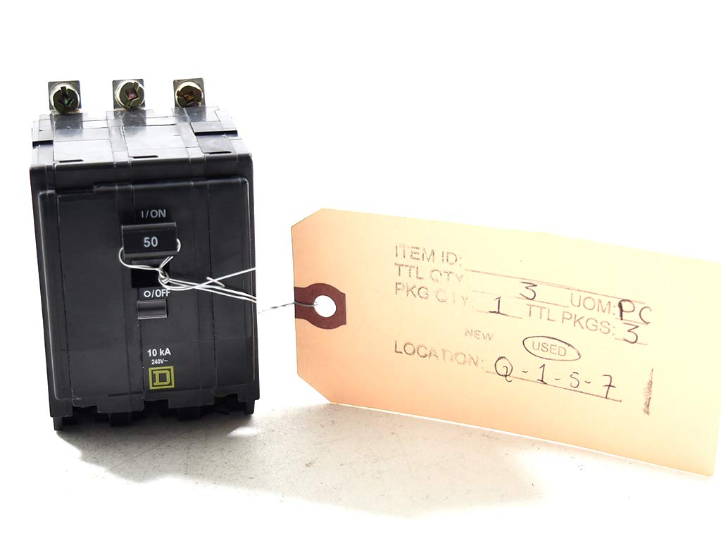 1- Square D QOB350 Bolt-On Circuit Breaker, 50 Amp, Square D