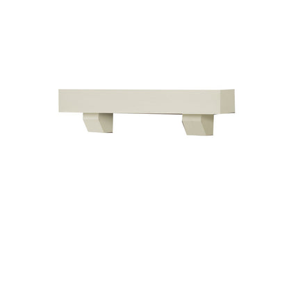 Duluth Forge 48-Inch Solid Acacia Wood Fireplace Shelf Mantel with Corbels, Antique White Finish, Perfect for Gas and Wood Fireplaces