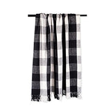 DII Buffalo Check Collection Rustic Farmhouse Throw Blanket with Tassles, 50x60, Black/White DII