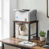 Gewudraw Printer Stand-Desktop Shelf Storage Organizer for Printers,Small End Table, Book Shelf and Wooden Desk Shelf for Home Office