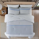 Eddie Bauer - Twin Duvet Cover Set, Luxuriously Soft Bedding with Matching Sham, Buttons & Corner Ties to Ensure Placement (Cooper Stripe Blue, Twin) Eddie Bauer