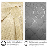 HORIMOTE HOME Quilt Twin Size Light Yellow, Lightweight Quilt for Summer Ultra-Soft Microfiber Modern Style Quilted Clouds Pattern Bedspread Quit Set 2 Pieces (1 Quilt and 1 Pillow Sham) HORIMOTE HOME
