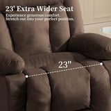Korser Power Lift Recliner Chair for Elderly with Massage and Heat, Oversized Electric Recliner with Side Pockets, Living Room, Waffle, Brown