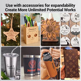 WIZMAKER 3.5W Laser Engraver, DIY Laser Engraver, Spot Size 0.04mm, Engraving Speed 12000 mm/min, Supports WiFi/Hotspot/USB, Suitable for Wood, Leather, Acrylic, and Glass Materials WIZMAKER