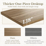 Perledesign Height Adjustable Electric Standing Desk, 48 x 24 Inches Sit Stand up Desk with 2 File Cabinets, AC/USB, 1.18" Desktop, L Shaped Rattan Computer Desk for Home and Office, Natural Oak Perledesign