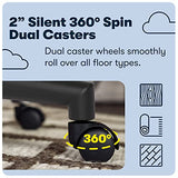 Serta Hannah Executive Home Office Desk Chair, Ergonomic Mid-Back with Lumbar Support, Firm Seat Cushion, Layered Body Pillows, Padded Armrests, Swivel Base, Easy Assembly, Microfiber, Black/Grey Serta