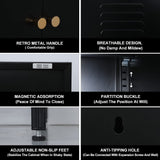 WISUNO Metal Accent Storage Cabinet for Bed Room,Living Room,Home,Hotel,Office,Garage,2-Tier, Removable Shelf (2 Door Accent Cabinet, Black) WISUNO