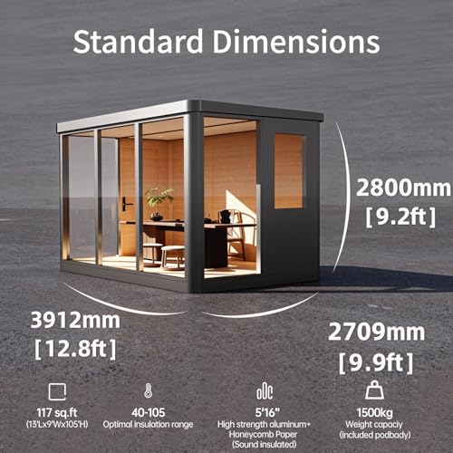 Vestael Modular Pods,ADUs/Prefab Studios Suitable for Office Work, Exercise and Dining in The Backyard T10