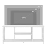 EXCEFUR 55 inch TV Stand for TV up to 65 inch, Modern Media TV Console with Storage Shelves, Entertainment Center for Living Room, Bedroom, White Oak EXCEFUR