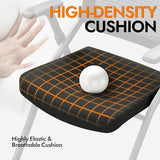 FYLICA Foldable Office Chair with PU Wheels and Smooth Armrest-Ergonomic Mesh Bouncing Back, Stackable Conference Room Chair, Office Guest & Reception & Meeting Chair (Black)