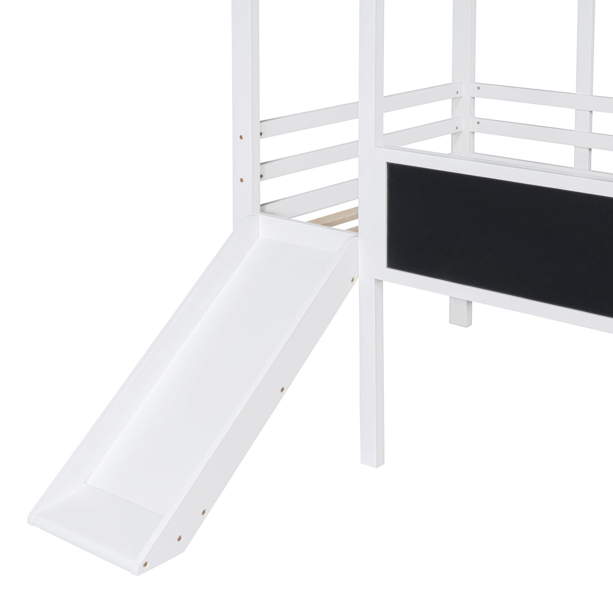 Bellemave Twin Loft Bed with Slide and Ladder, Kids Loft Bed with Decorative Chalkboard and LED Light, Low House Loft Bed for Kids, Girls, Boys(Twin White) Bellemave