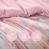 Intelligent Design Queen Comforter Set, 4 Piece Metallic Hearts Bedroom Set for Girls, Queen Bed Set Soft Plush Comforter, Rosalie All Season Fluffy Bedding Set, Full/Queen, Pink Multi/Gold 4 Piece Intelligent Design