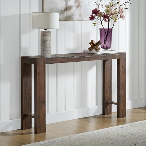 Alaterre Furniture Classic Solid Wood Console Table - 56 Inch Modern Farmhouse Entryway Table - Easy Assembly Living Room Furniture for Behind The Couch, Entryway, or Hallway (Brown) Alaterre Furniture