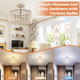 Wood Beaded Chandelier - Farmhouse Boho Light Fixture, Rustic Semi Flush Mount Ceiling Light, Oak 2 Lights Nursery Light Fixture for Hallway Foyer Bedroom Kitchen Island Living Room, E26 Base Frelii