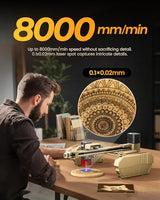 AlgoLaser 3W Mini Laser Engraver Machine - Small Laser Engraver for Beginner & DIY,8000mm/min High Speed & 150x150mm Work Area & Tilt Detection,Portable Laser Engraving for Wood, Leather, Plastic AlgoLaser