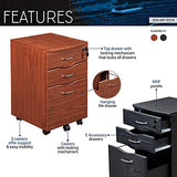 Techni Mobili Rolling Storage and File Cabinet, Espresso Techni Mobili