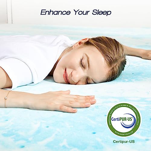 Sweetcrispy Memory Foam Mattress Topper King, 3 Inch Thick Gel Infused Cooling Toppers Pad for King Size Bed, Sleeper Sofa, RV, Camper, CertiPUR US Certified, Ventilated and Breathable Sweetcrispy